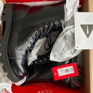 Diesel - Mens Black Leather Lace Up Combat Boots - D-konba Mb